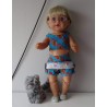 zomerkleding  setje blauw eekhoorns baby born 43cm