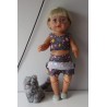 zomerkleding  setje grijs bloemen  baby born 43cm