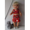 zomerkleding  setje  rood vogelhuisjes baby born 43cm