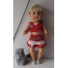 zomerkleding  setje  rood vogelhuisjes baby born 43cm
