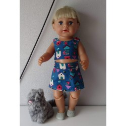 zomerkleding  setje vogelhuisjes baby born 43cm