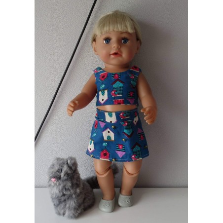 zomerkleding  setje vogelhuisjes baby born 43cm