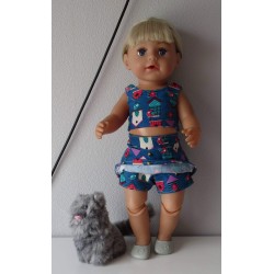 zomerkleding  setje vogelhuisjes baby born 43cm