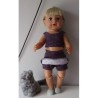 zomerkleding  setje grijs sterren roze   baby born 43cm