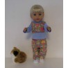 najaars setje licht bruin bloemen baby born 43cm