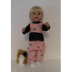 najaars setje roze dieren baby born 43cm