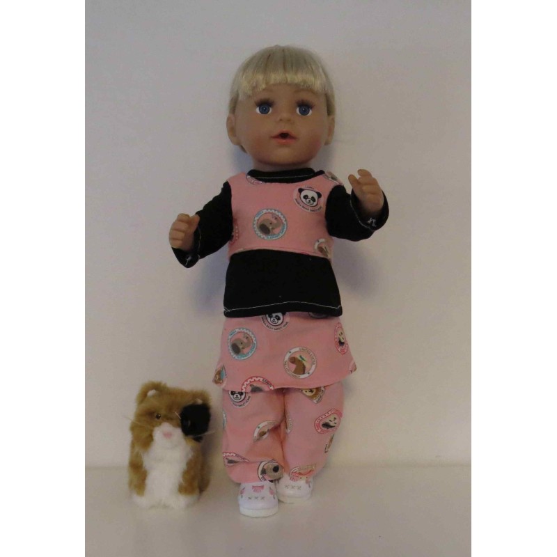 najaars setje roze dieren baby born 43cm