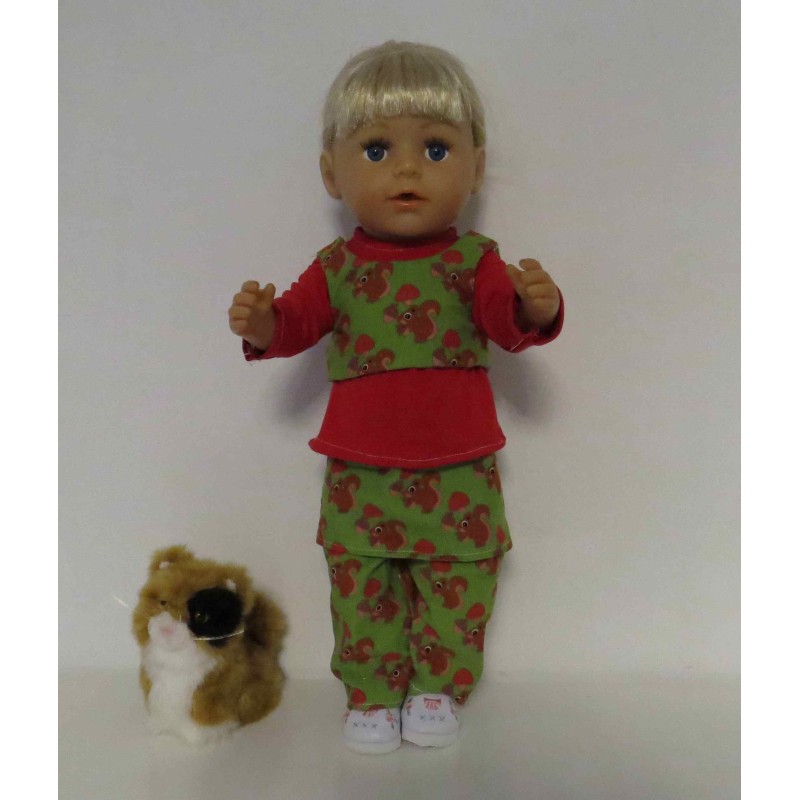 najaars setje groen eekhoorns baby born 43cm