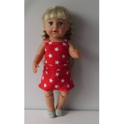 rok setje rood sterren  baby born 43cm