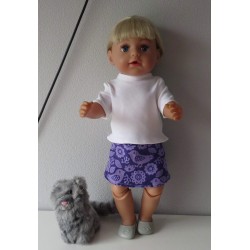 rok setje paars vogels baby born 43cm
