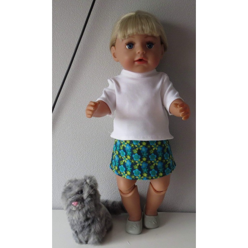 rok setje groen gebloemd baby born 43cm