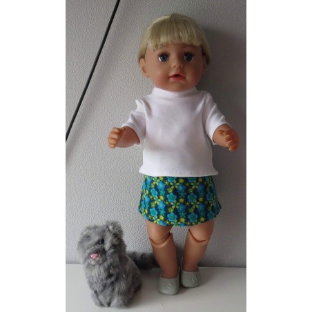 rok setje groen gebloemd baby born 43cm