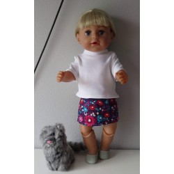 rok setje blauw bloemen rood baby born 43cm