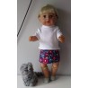 rok setje blauw bloemen rood baby born 43cm