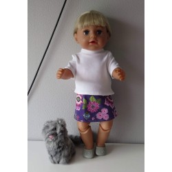 rok setje paars bloemen baby born 43cm