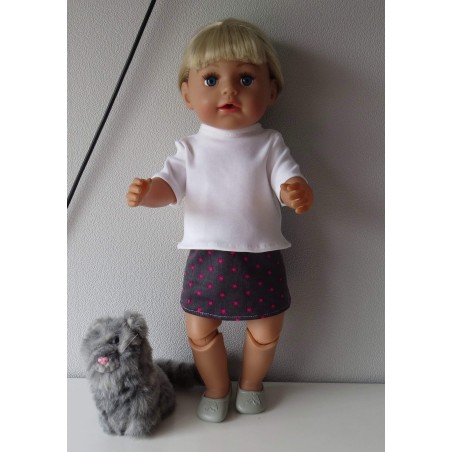 rok setje grijs sterren roze baby born 43cm