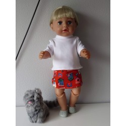 rok setje rood vogelhuisjes baby born 43cm