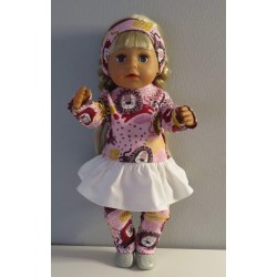 rok setje roze leeuwen baby born 43cm
