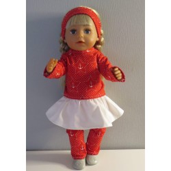 rok setje rood ankers baby born 43cm