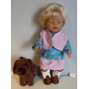 rok setje hipdepip blauw met roze baby born 43cm