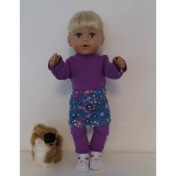 rok setje gebloemd baby born 43cm