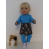 rok setje donker blauw roosjes baby born 43cm