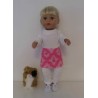 rok setje roze stippen en roosjes baby born 43cm