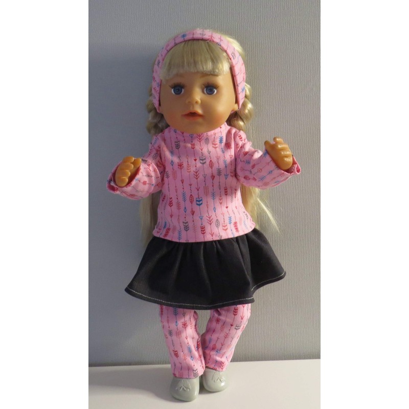 rok setje roze pijlen baby born 43cm