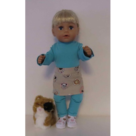 rok setje licht bruin dieren baby born 43cm