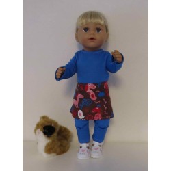 rok setje bruin honden baby born 43cm