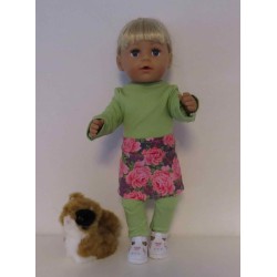rok setje roosjes  baby born 43cm