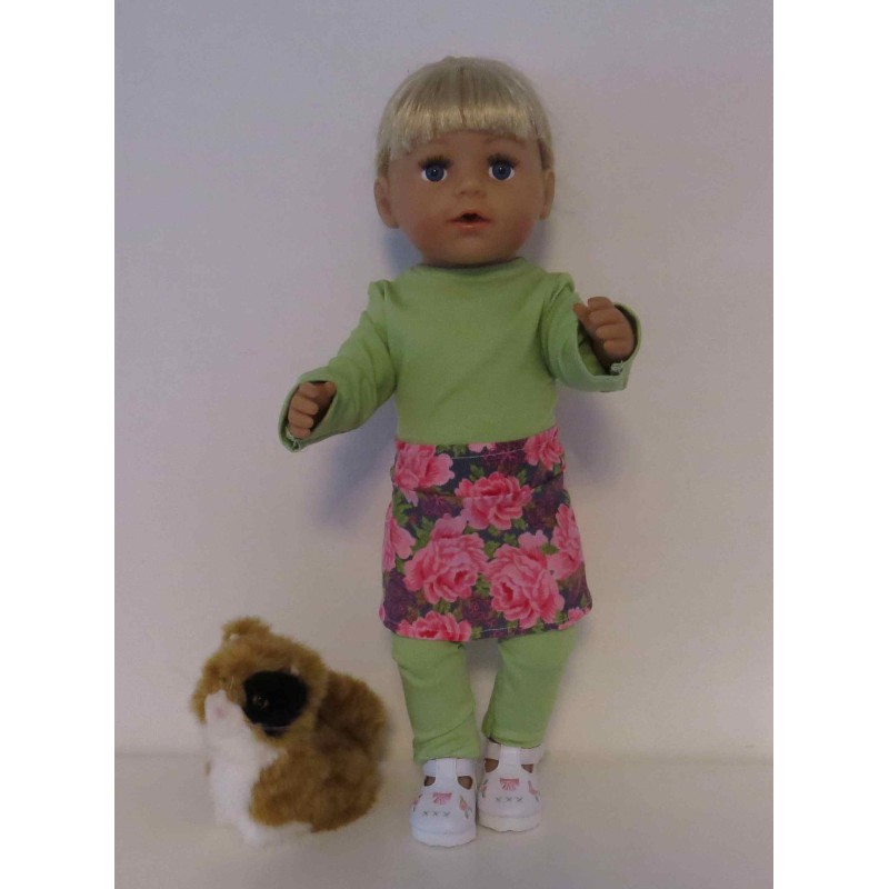 rok setje roosjes  baby born 43cm