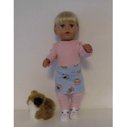 rok setje blauw dieren baby born 43cm