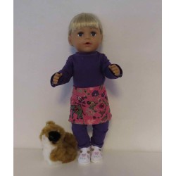rok setje roze olifanten baby born 43cm
