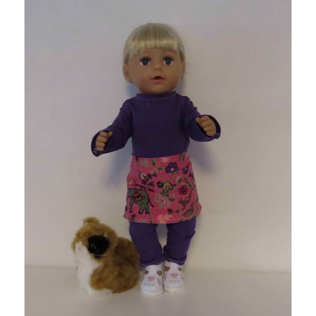 rok setje roze olifanten baby born 43cm