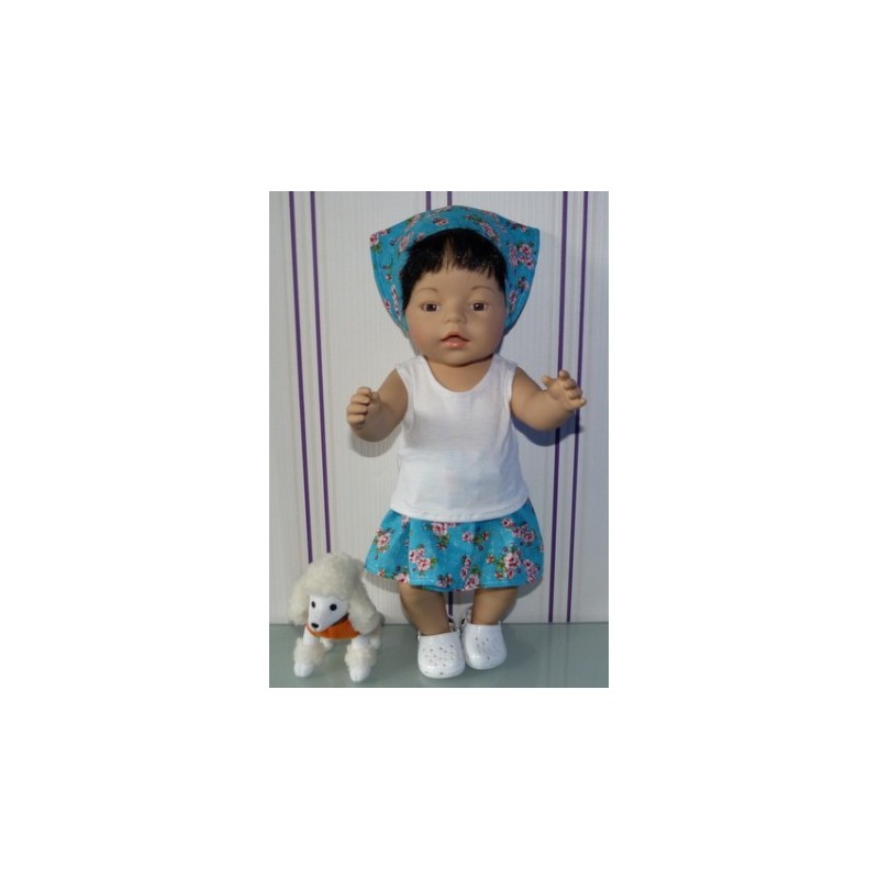 rok setje hipdepip blauw baby born 43cm