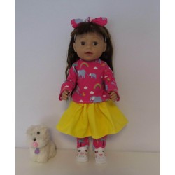 rok setje hard roze olifanten baby born 43cm