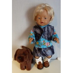 rok setje hipdepip blauw baby born 43cm