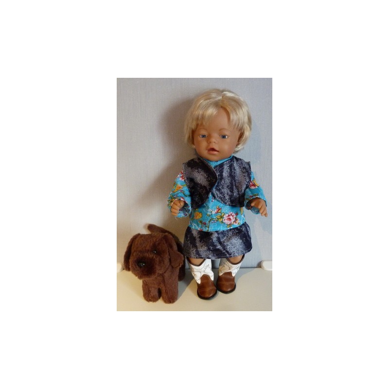 rok setje hipdepip blauw baby born 43cm