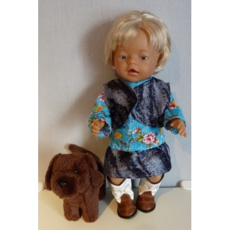 rok setje hipdepip blauw baby born 43cm