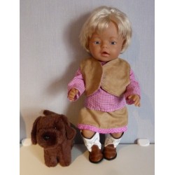 rok setje roze geruit baby born 43cm