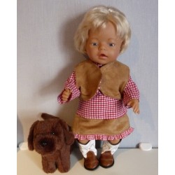 rok setje rood geruit baby born 43cm