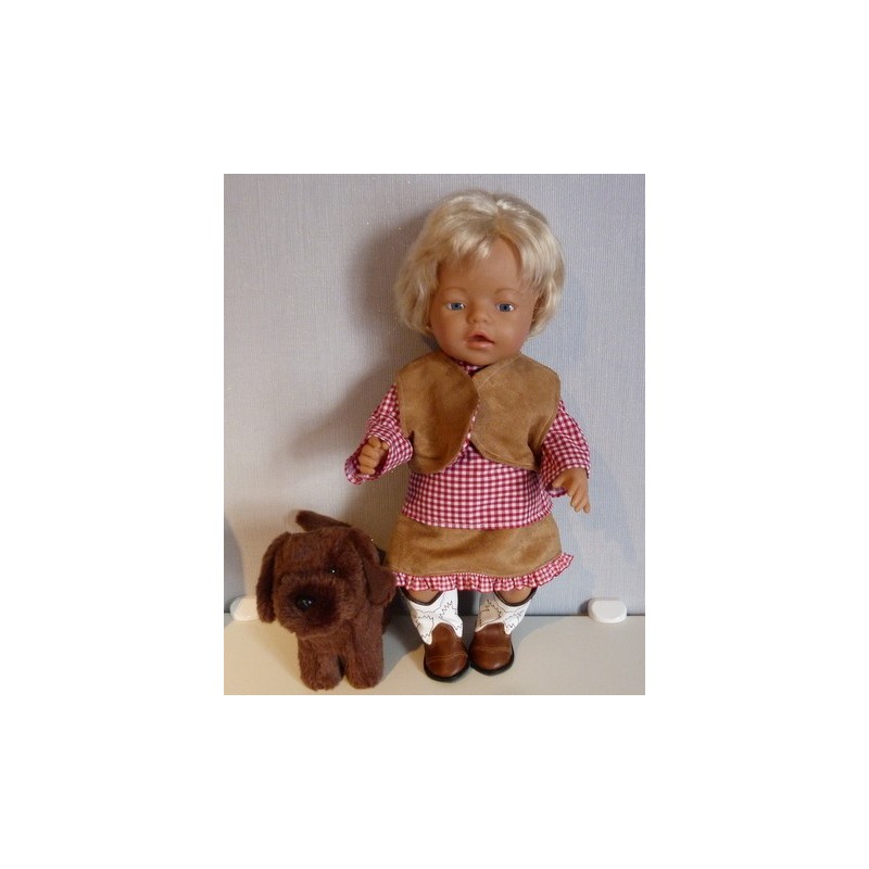 rok setje rood geruit baby born 43cm