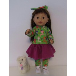 rok setje groen hertje baby born 43cm