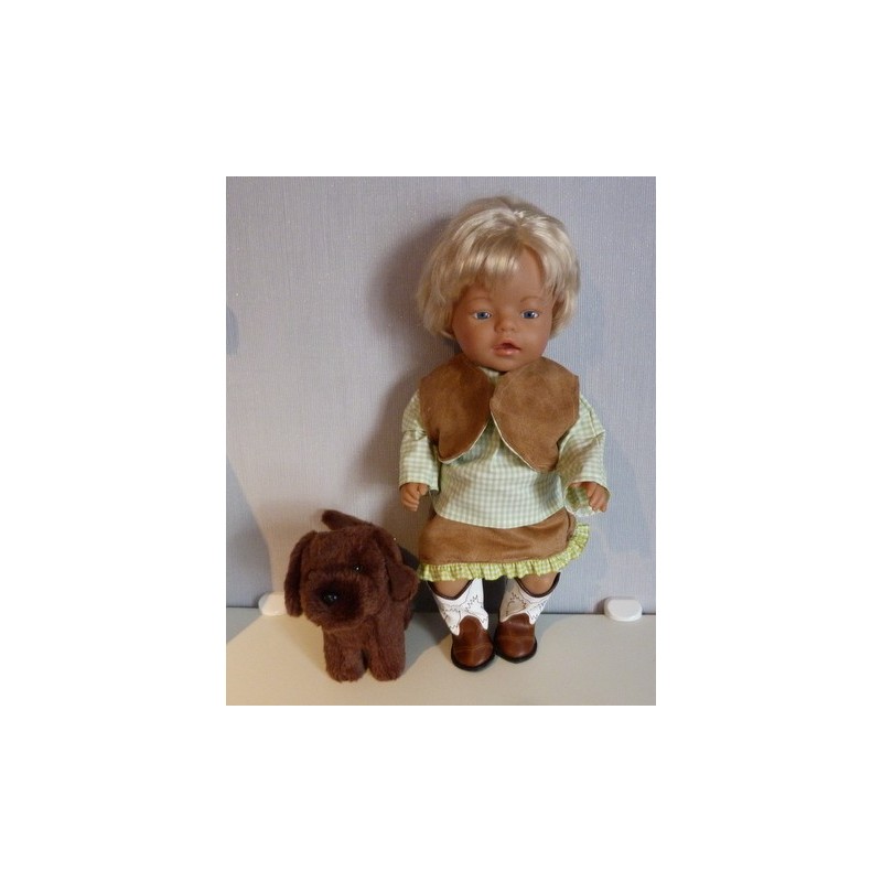 rok setje groen geruit baby born 43cm