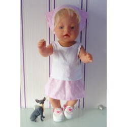 rok setje roze sterren baby born 43cm