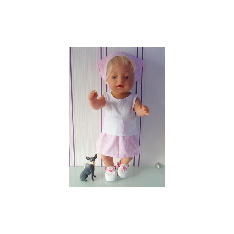 rok setje roze sterren baby born 43cm