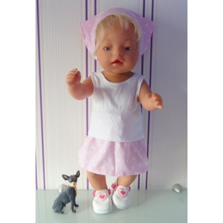 rok setje roze sterren baby born 43cm