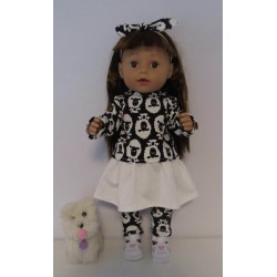 rok setje zwart schapen baby born 43cm