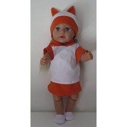 capuchontrui setje oranje met wit baby born 43cm